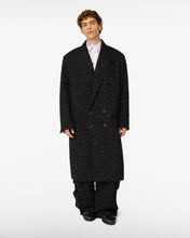 Load image into Gallery viewer, Double Breasted Tweed Coat | Unisex Coats & Jackets Black | GCDS®