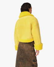 Load image into Gallery viewer, Shearling Jacket | Women Coats & Jackets Yellow | GCDS®