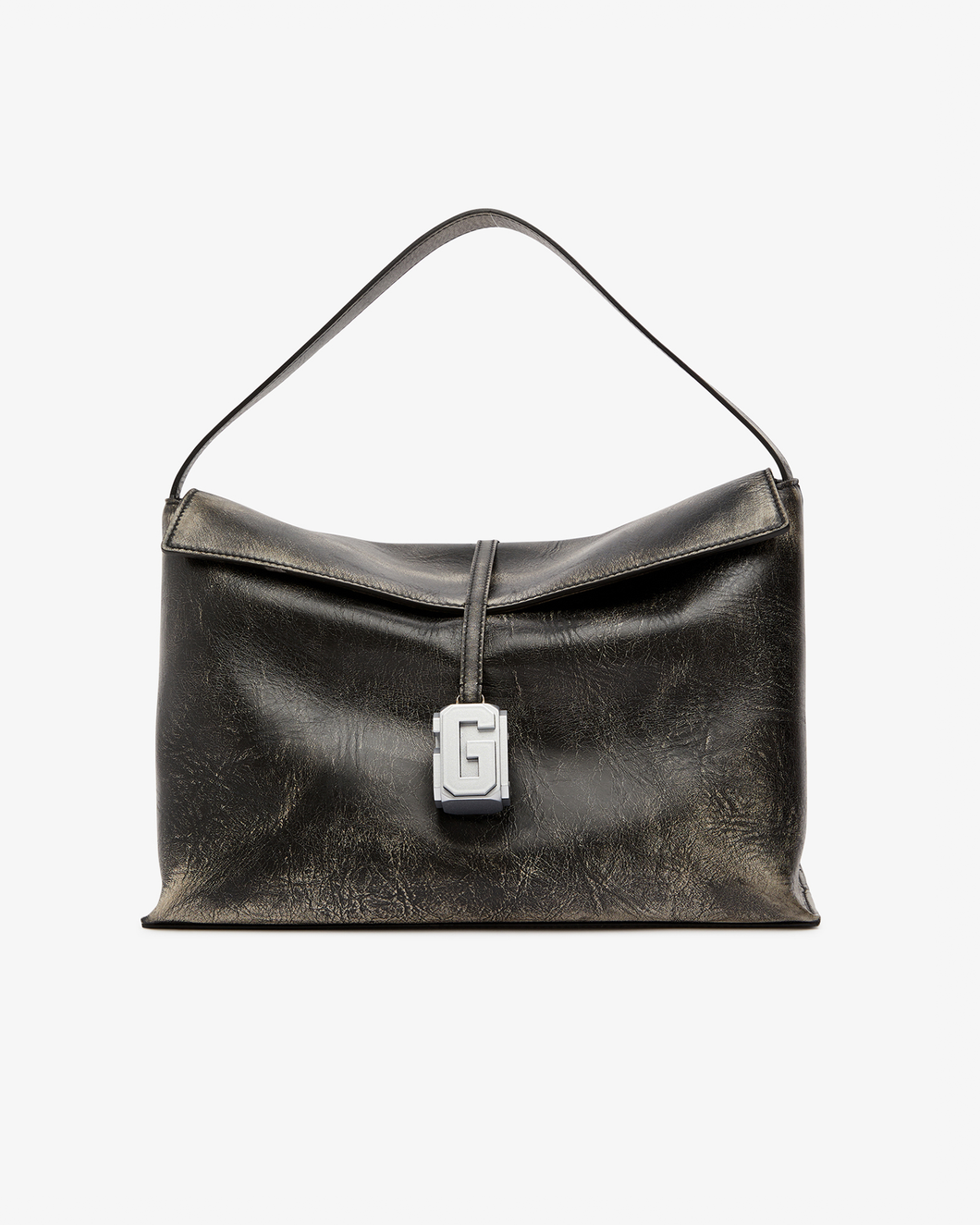 Rub-off Leather Mega Comma Bag