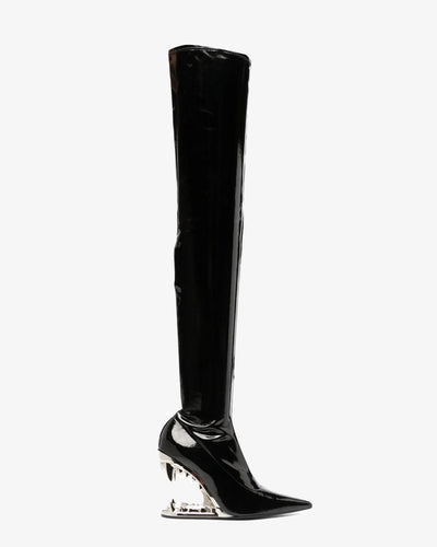 Morso Vynil Boots | Women Boots Black/Silver | GCDS®