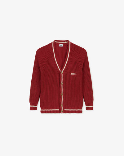 Junior Gcds Low Band Cardigan | Unisex Knitwear Red | GCDS®