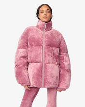 Load image into Gallery viewer, Gcds Logo Band Velvet Puffer Jacket
