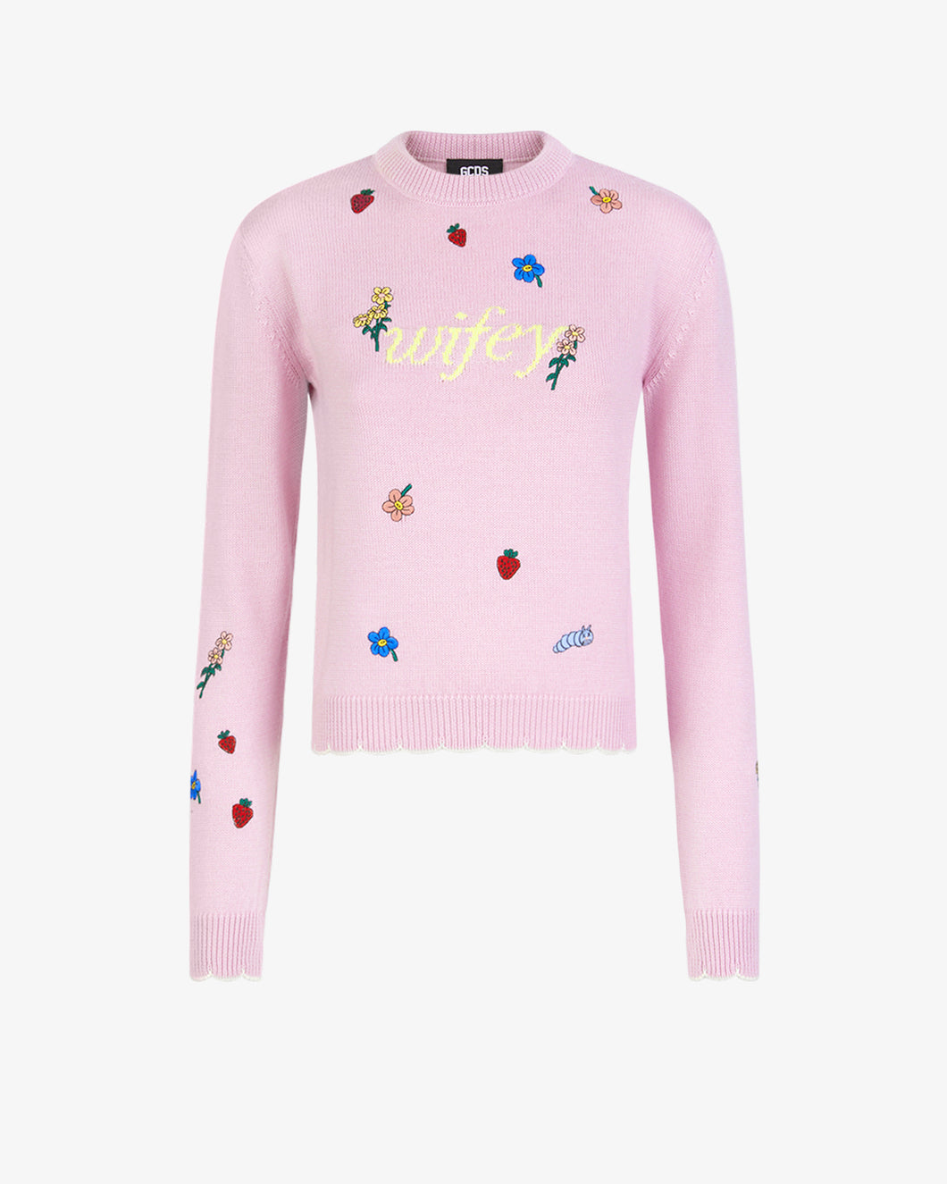 Wifey Sweater | Women Knitwear Pink | GCDS®