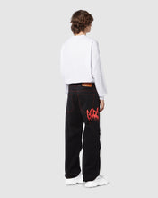 Load image into Gallery viewer, &quot;Nightmares” ultrawide denim trousers: Men Trousers Black | GCDS
