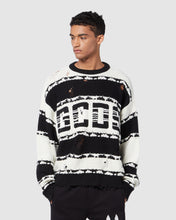 Load image into Gallery viewer, Striped logo sweater : Men Knitwear Black | GCDS
