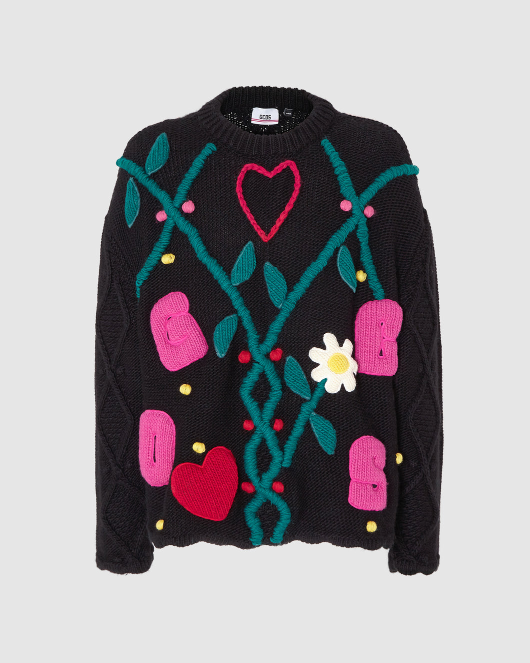Embroidered puffy sweater: Unisex Knitwear Multicolor | GCDS