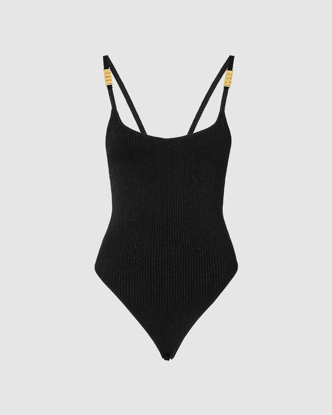 Lurex bodysuit: Women Bodysuits Black | GCDS