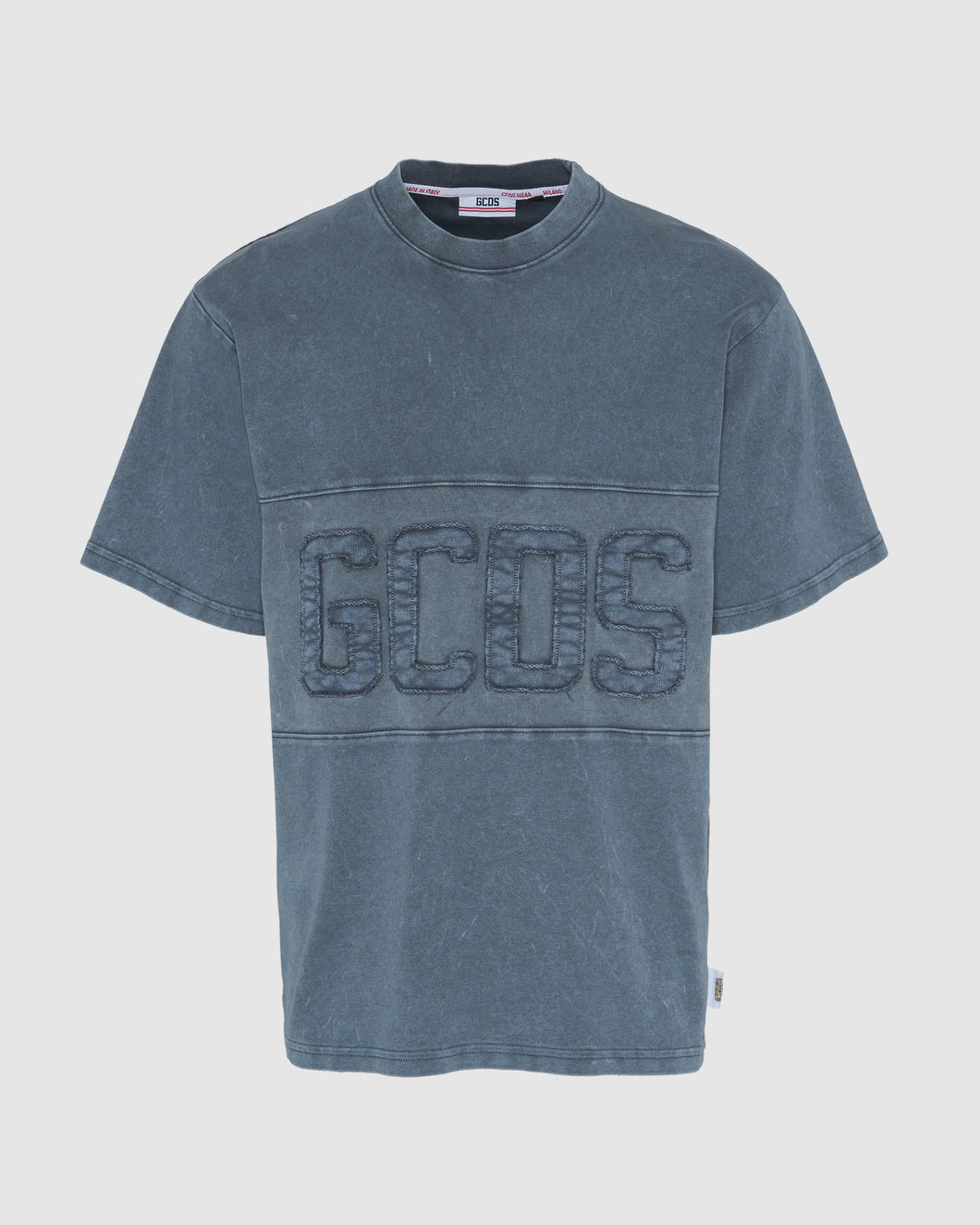 Overdyed GCDS logo band t-shirt: Men T-Shirts Black | GCDS