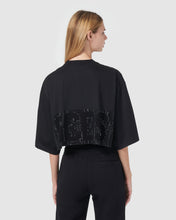 Load image into Gallery viewer, Bling logo band crop t-shirt: Women T-Shirts Black | GCDS
