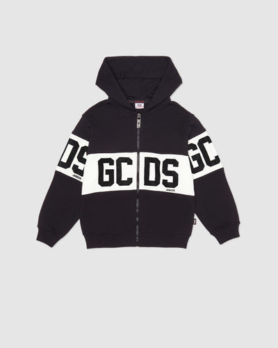 Gcds Logo band zip-up hoodie: Unisex     Hoodie and tracksuits Black | GCDS