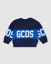 Load image into Gallery viewer, Baby GCDS logo motif hoodie: Unisex  Hoodie and tracksuits  Dark Blue | GCDS
