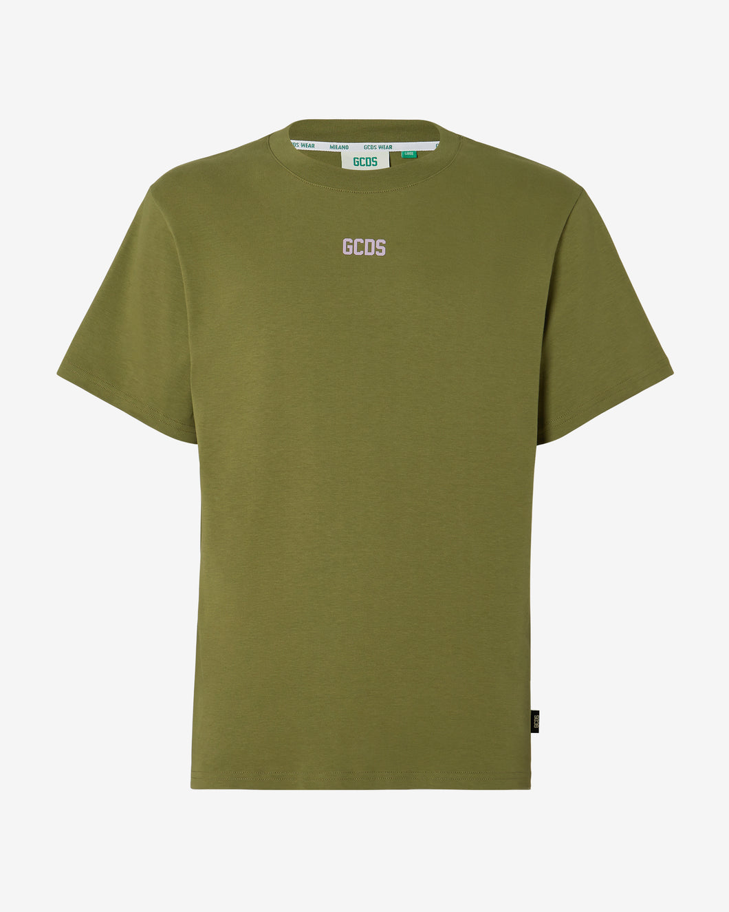 Eco Logo Regular T-Shirt : Men T-shirts Military Green | GCDS