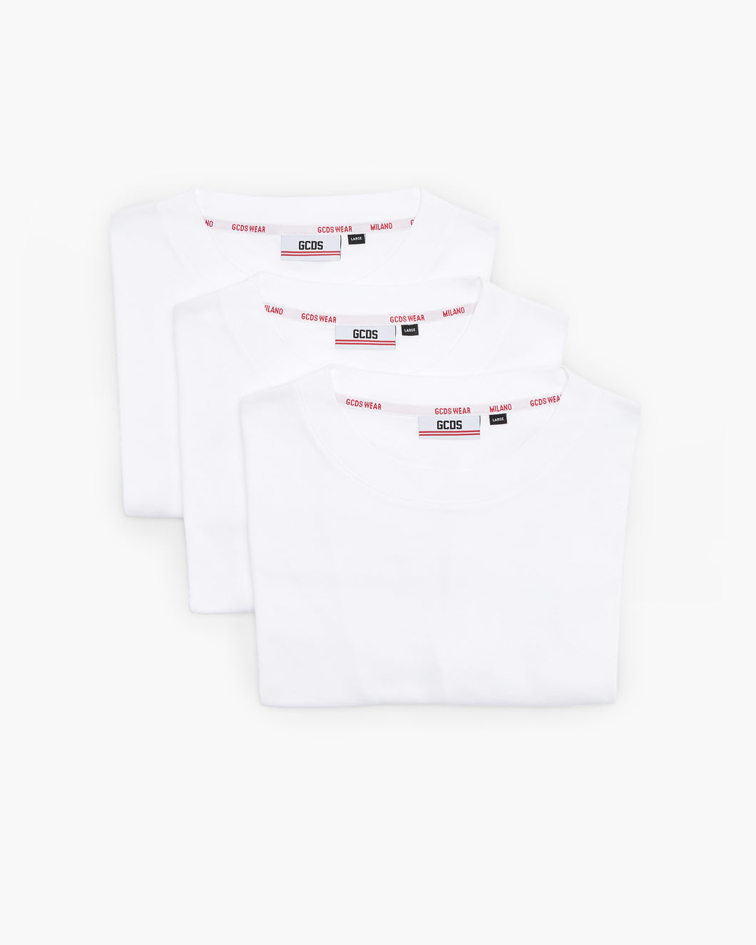 Three-Pack Cotton T-Shirt : Men T-shirts White | GCDS