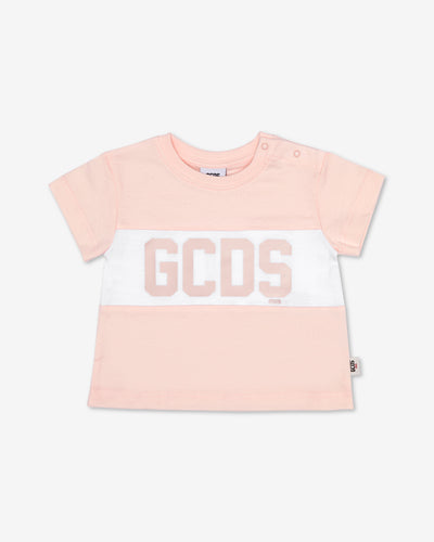 Baby Gcds Logo Band T-Shirt: Unisex T-shirts Pearl Rose | GCDS