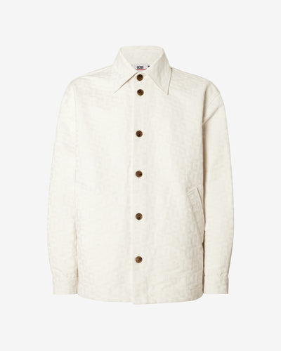 Gcds Monogram Cotton Overshirt : Men Outerwear Off White | GCDS