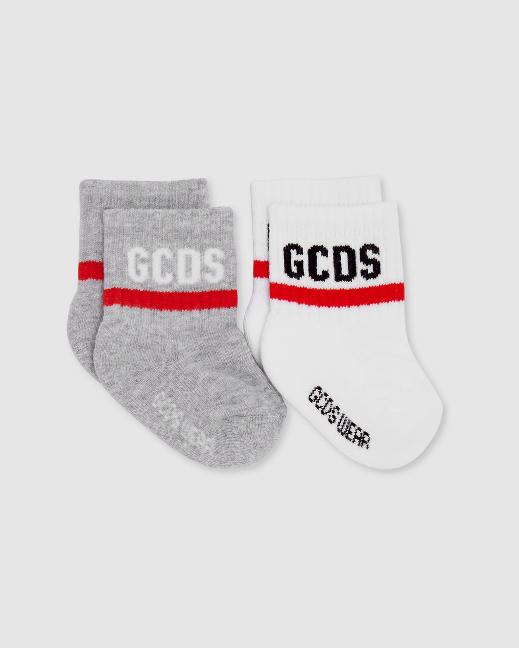 Gcds Logo band Two-Piece Socks Set: Unisex Accessories Grey | GCDS