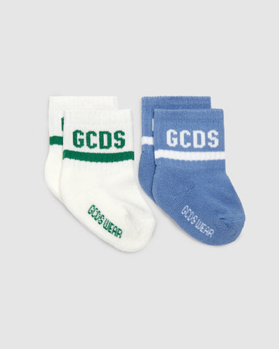 Gcds Logo band Two-Piece Socks Set: Unisex Accessories Baby Blue | GCDS