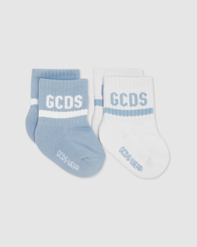GCDS logo motif Two-piece Socks Set: Unisex  Accessories Light blue | GCDS