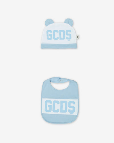 Gcds Logo Band Two-Piece Baby Set: Boy Playsuits and Gift Set Angel Blue | GCDS
