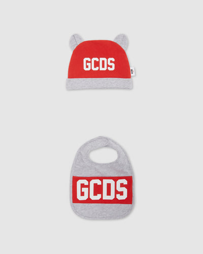 GCDS logo motif Two-piece Baby Gift Set: Unisex  Playsuits and Gift Set Grey | GCDS