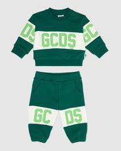 Load image into Gallery viewer, Baby Gcds Logo band Tracksuit: Unisex Hoodie and tracksuits Green | GCDS
