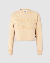 Load image into Gallery viewer, Gcds logo band cropped crewneck: Women Hoodies Light Brown | GCDS
