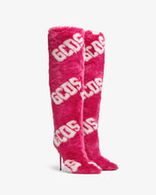 Load image into Gallery viewer, Faux Fur Logo Boots | Women Boots Fuchsia | GCDS®
