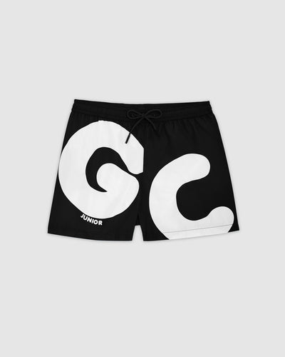 Andy logo swim shorts: Boy  Swimwear  Black | GCDS