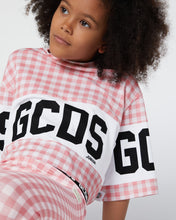 Load image into Gallery viewer, Crop GCDS Vichy T-Shirt: Girl T-Shirts  Pink | GCDS
