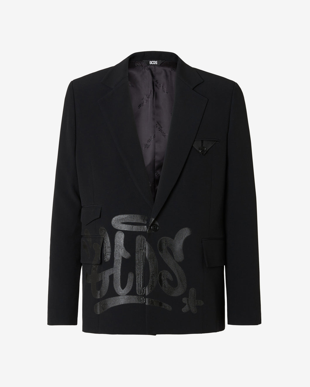 Gcds Graffiti Single Breasted Blazer  | Unisex Coats & Jackets Black | GCDS®