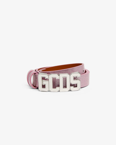 Glitter Logo Belt | Women Belts Pink | GCDS®
