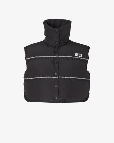 Bling Gcds Puffer Vest | Women Coats & Jackets Black | GCDS®