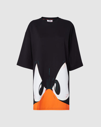 Daffy Duck t-shirt dress: Women Dresses Black | GCDS