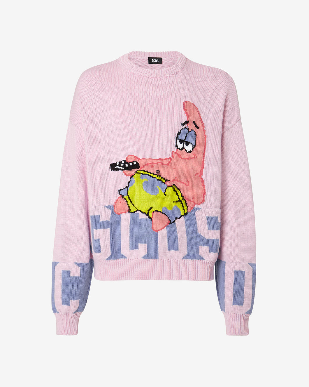 Patrick Star Low Band Logo Sweater : Unisex Knitwear Pink | GCDS