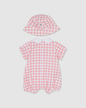 Load image into Gallery viewer, Cherry Vichy motif Two-piece Baby Gift Set: Unisex  Playsuits and Gift Set Pink | GCDS
