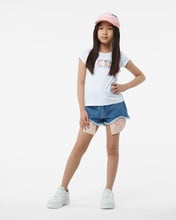 Load image into Gallery viewer, Junior Gcds Patchwork T-Shirt: Girl T-shirts White | GCDS Spring/Summer 2023
