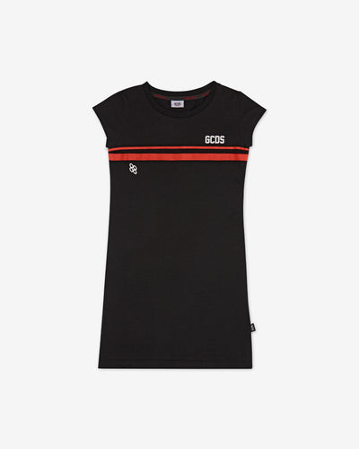 Junior Gcds Low Logo Band T-Shirt Dress: Girl Dresses Black | GCDS Spring/Summer 2023