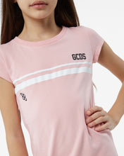 Load image into Gallery viewer, Junior Gcds Low Logo Band T-Shirt Dress: Girl Dresses Pink | GCDS Spring/Summer 2023
