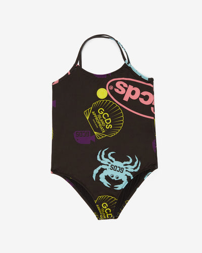 Junior Shell Swimsuit: Girl Swimwear Black | GCDS Spring/Summer 2023