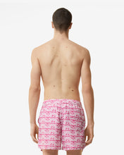 Carica l&#39;immagine nel visualizzatore di Gallery, All-Over Waved Logo Print Swim Shorts : Men Swimwear Fuchsia | GCDS Spring/Summer 2023
