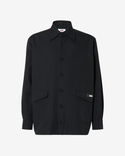 Cotton Canvas Overshirt : Men Outerwear Black | GCDS Spring/Summer 2023