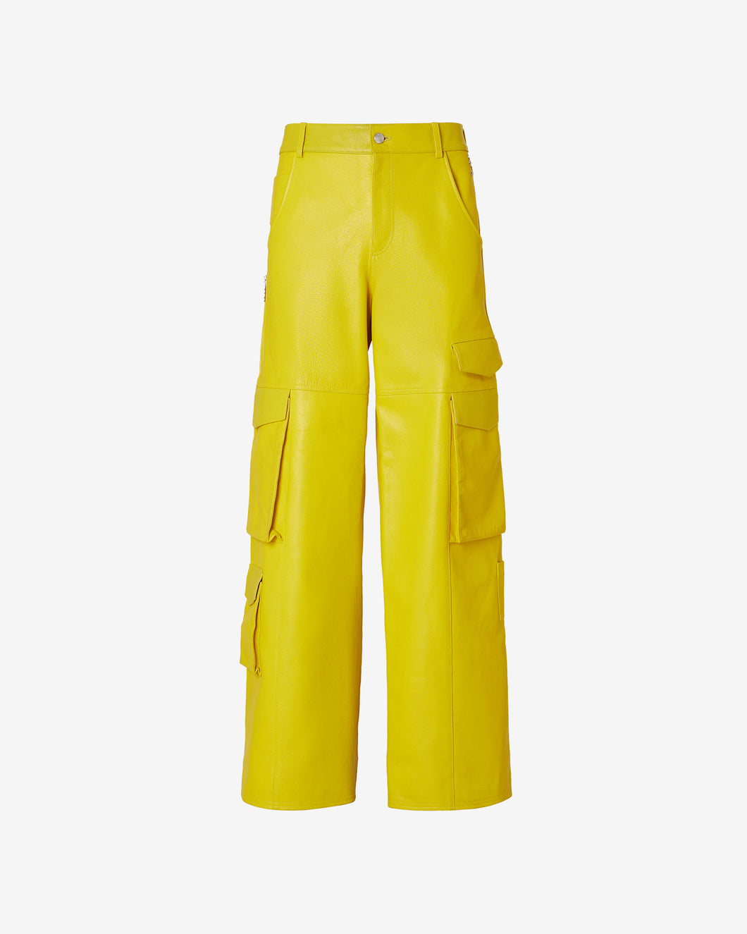Leather Ultracargo Trousers : Men Trousers Citrine | GCDS Spring/Summer 2023