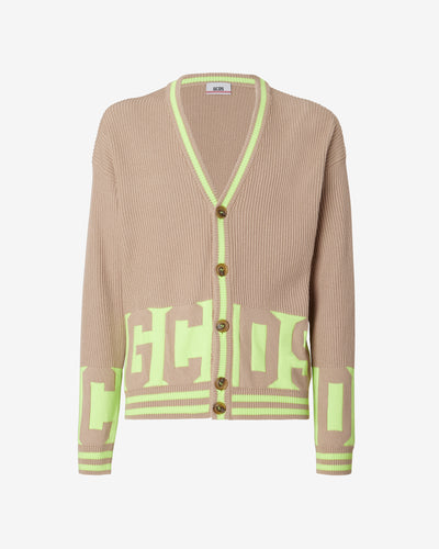 Gcds Low Band Cardigan : Men Knitwear Beige | GCDS Spring/Summer 2023