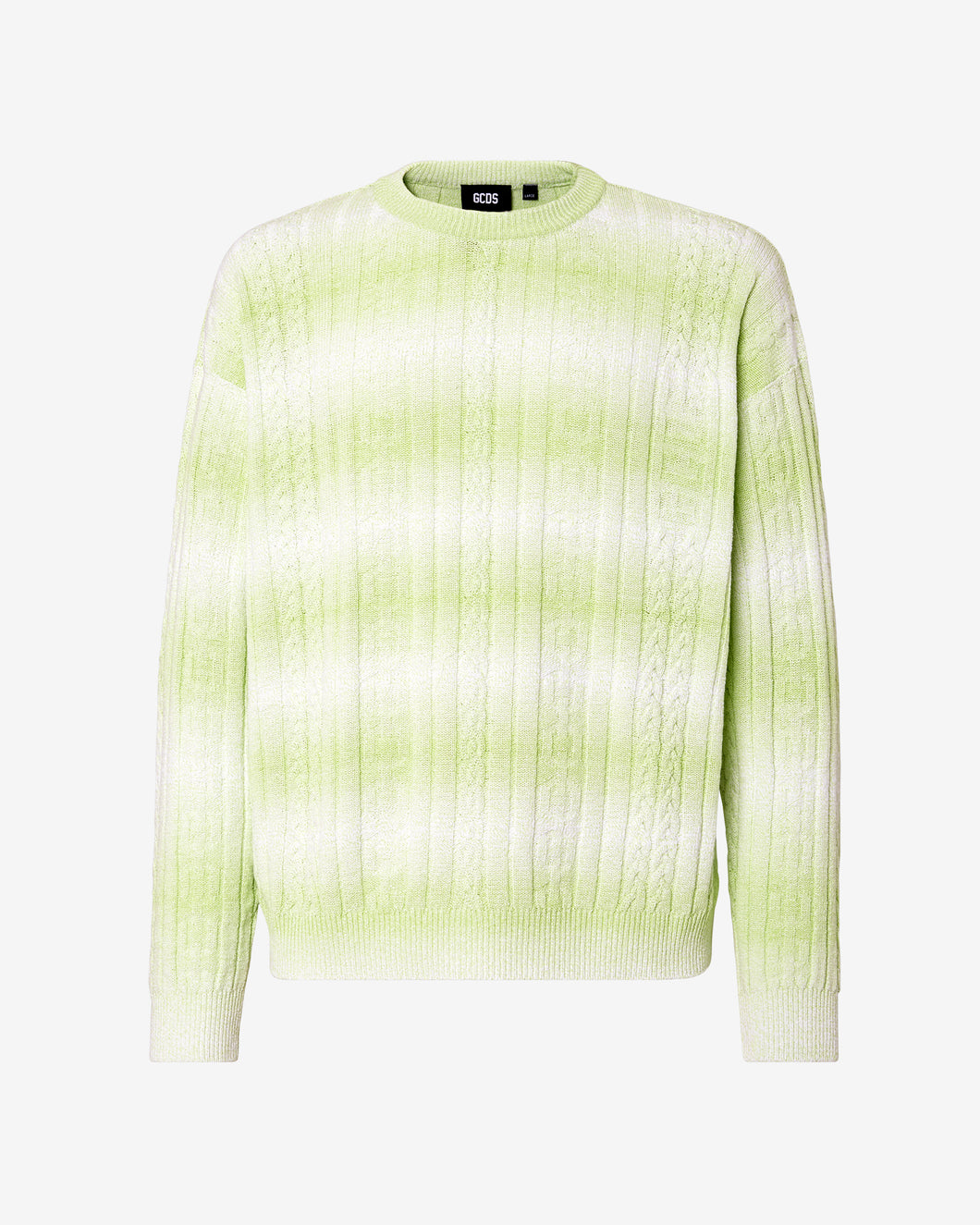 Gcds Braids Degradé Sweater : Men Knitwear Lime | GCDS Spring/Summer 2023