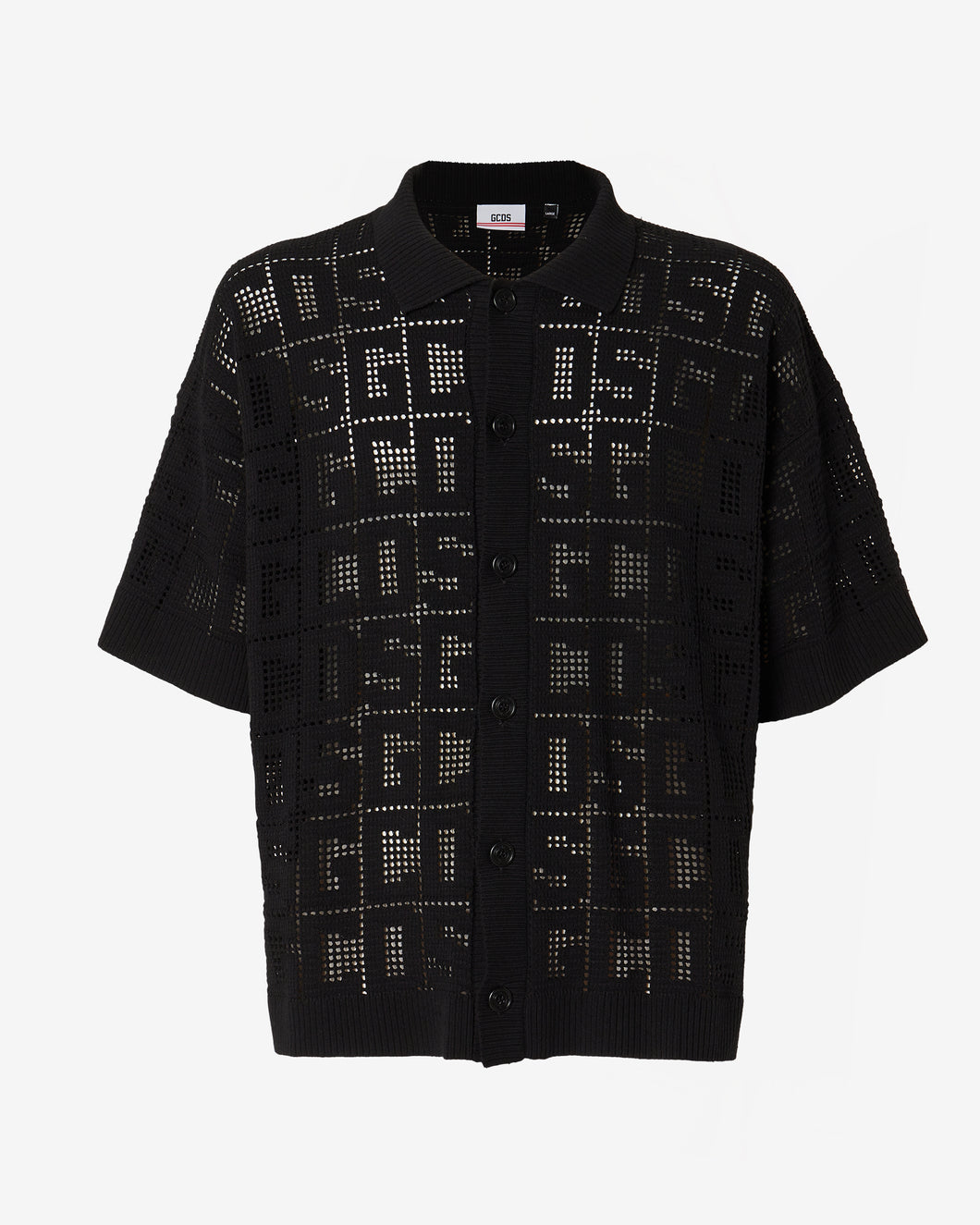 Gcds Monogram Macramè Shirt : Men Knitwear Black | GCDS Spring/Summer 2023