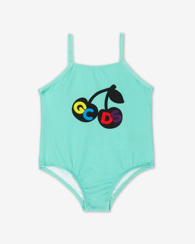 Baby Gcds Cherry Swimsuit: Girl Swimsuit Ice Green | GCDS Spring/Summer 2023