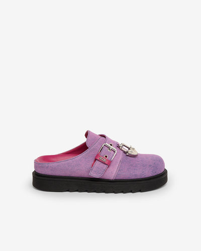 Bleached Denim Mules With Charm : Unisex Shoes Pink | GCDS Spring/Summer 2023