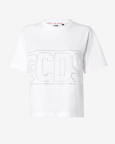 Bling Gcds Logo T-Shirt : Women T-shirts White | GCDS Spring/Summer 2023