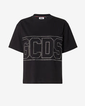 Carica l&#39;immagine nel visualizzatore di Gallery, Bling Gcds Logo T-Shirt : Women T-shirts Black | GCDS Spring/Summer 2023
