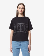Load image into Gallery viewer, Bling Gcds Logo T-Shirt : Women T-shirts Black | GCDS Spring/Summer 2023
